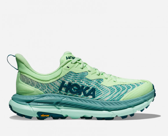 HOKA Women's Mafate Speed 4 All-Terrain Running Shoes in Lime Glow/Ocean Mist - 1131056-LGOM