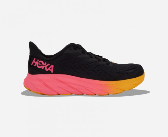 HOKA Women's Clifton 8 JHK Running Shoes in Black/Radiant Yellow - 1132091-BRYLL