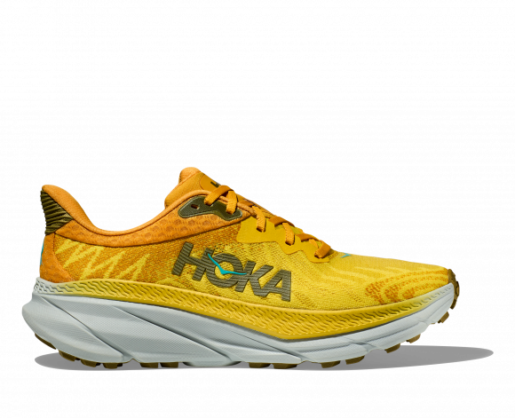 HOKA Men's Challenger 7 Running Shoes in Passion Fruit/Golden Yellow - 1134497-PFGY