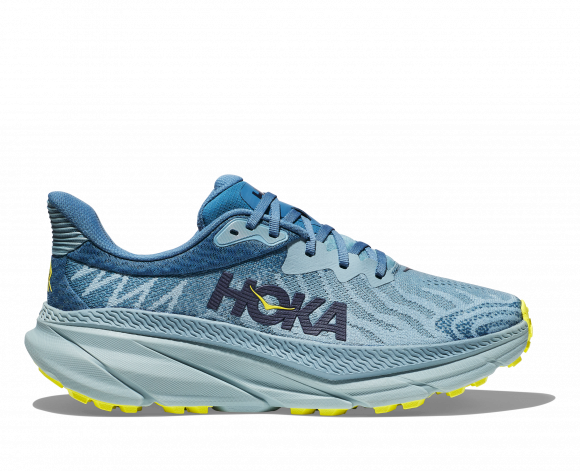 HOKA Men's Challenger 7 Running Shoes in Stone Blue/Evening Primrose - 1134497-SBEP