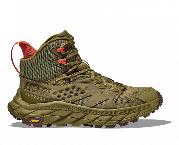 HOKA Men's Anacapa Breeze Mid Hiking Shoes in Avocado/Burnt Ochre - 1134505-ABOC