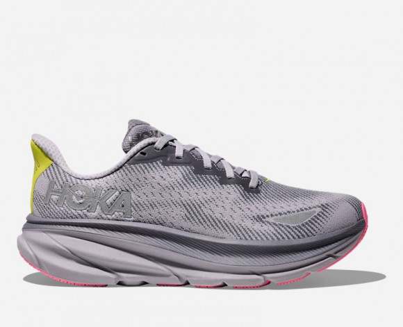 HOKA Women's Clifton 9 GORE-TEX in Grey Skies/Foggy Grey - 1141490F-GYSK
