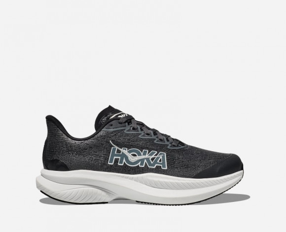 HOKA Kid's Mach 6 Running Shoes in Black/White - 1147553-BWHT