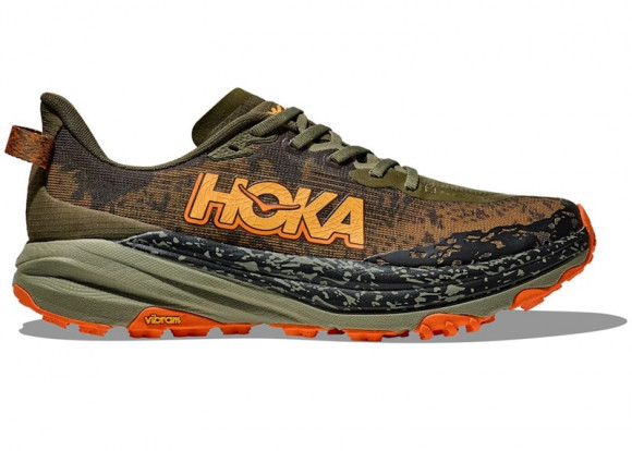 HOKA Men's Speedgoat 6 Trail Shoes in Antique Olive/Squash - 1147791-AQL