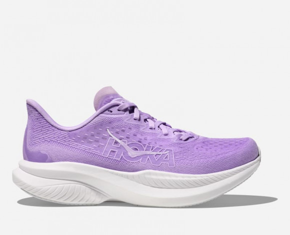 HOKA Women's Mach 6 Road Running Shoes in Aster Flower/White - 1147810-ARFL