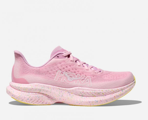 HOKA Women's Mach 6 Road Running Shoes in Pink Twilight/Lemonade - 1147810-PGH