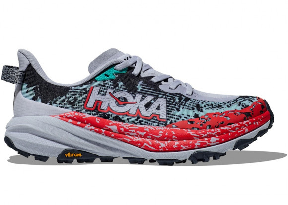 HOKA Women's Speedgoat 6 Trail Shoes in Gull/Stormy Skies - 1147811-GKS