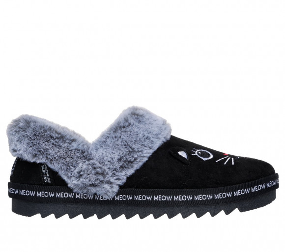 Skechers Women's Slip-ins: BOBS Cosy Kiss - Meow PJs Slipper in Black - 114874