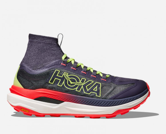 HOKA Men's Tecton X 3 Trail Shoes in Squid Ink/Neon Flame - 1155112-SKNN