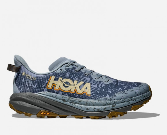 HOKA Men's Speedgoat 6 GORE-TEX Trail Shoes in Washed Blue/Asphalt Grey - 1155150-WLSP