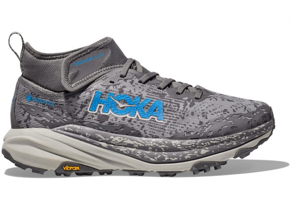 HOKA Men's Speedgoat 6 Mid GORE-TEX Trail Shoes in Satellite Grey/Stardust - 1155152-SLTG