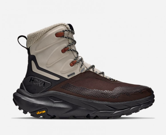 HOKA Men's Kaha 2 Frost GORE-TEX Hiking Shoes in River Rock Grey/Black - 1155194-RCKG