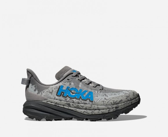 HOKA Kid's Speedgoat 6 Trail Shoes in Galactic Grey/Hoka Blue - 1156933-GCG