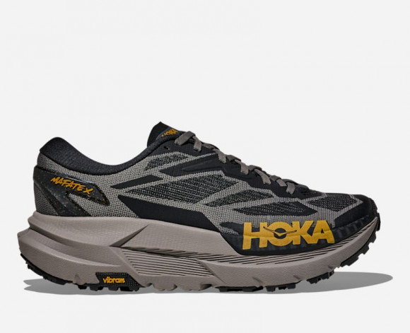 HOKA Men's Mafate X Trail Shoes in Black/Cement - 1161990-BCMN