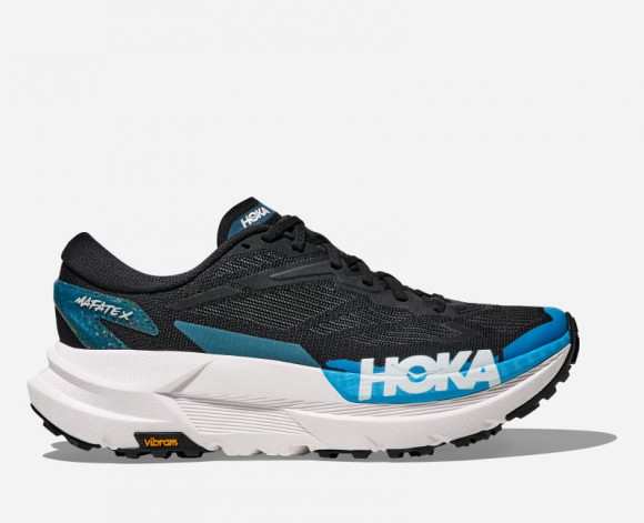 HOKA Men's Mafate X Trail Shoes in Black/Skyward Blue - 1161990-BKSK