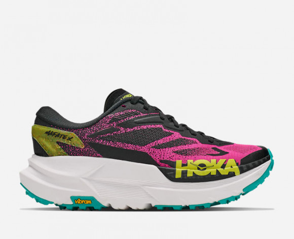 HOKA Mafate X Chaussures pour Femme en Black/Neon Dragonfruit | Trail - 1162010-BNND