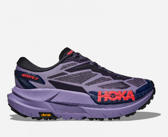 HOKA Women's Mafate X Trail Shoes in Berry Jam/Squid Ink - 1162010-BYJ
