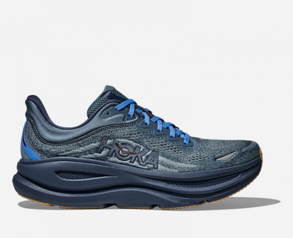 HOKA Men's Bondi 9 Road Running Shoes in Faded Navy/Slate Blue - 1162011-FDNV