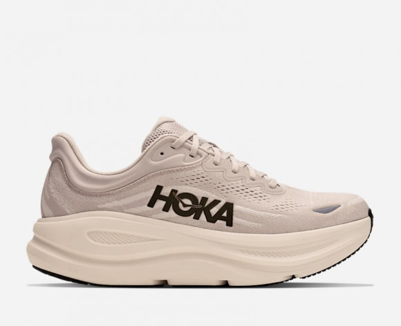 HOKA Men's Bondi 9 Road Running Shoes in River Rock Grey/Alabaster - 1162011-RRCK