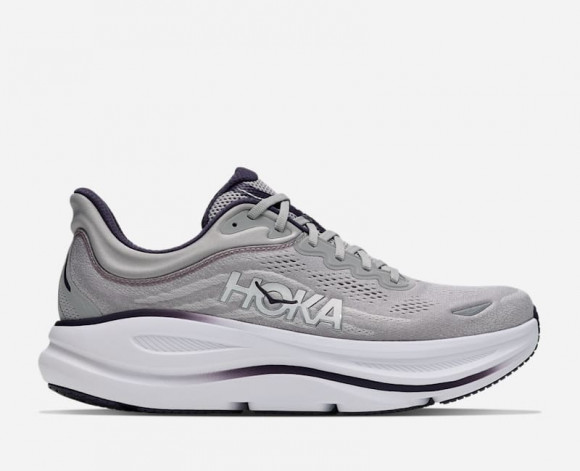 HOKA Men's Bondi 9 Road Running Shoes in Stellar Grey/Squid Ink - 1162011-SYSQ