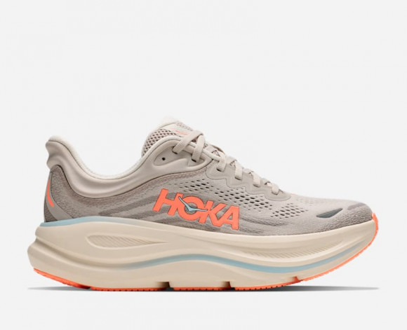 HOKA Bondi 9 Chaussures pour Femme en River Rock Grey/Mineral Ore | Running Sur Route - 1162012-RRYM