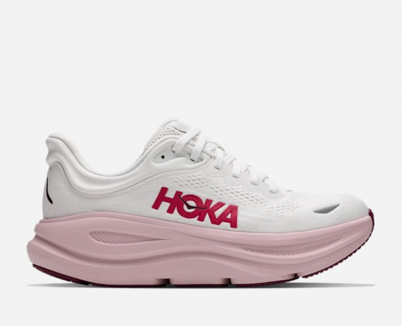 HOKA Bondi 9 Chaussures pour Femme en White/Pink Opal | Running Sur Route - 1162012-WKP