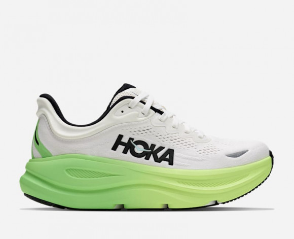 HOKA Women's Bondi 9 Road Running Shoes in White/Tart Apple - 1162012-WTTR