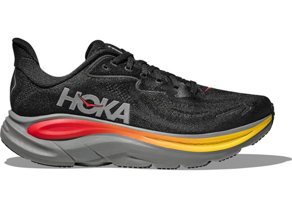 HOKA Men's Clifton 10 Road Running Shoes in Black/Galactic Grey - 1162030-BKGL