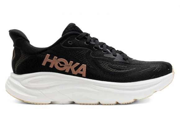 HOKA Women's Clifton 10 Road Running Shoes in Black/Rose Gold - 1162031-BRGL
