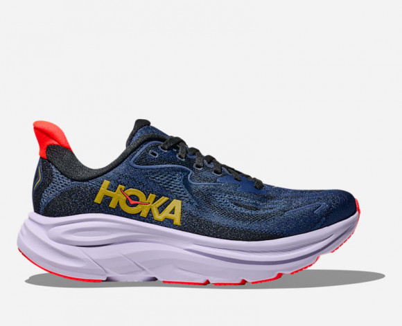 HOKA Women's Clifton 10 Road Running Shoes in Midnight Blue/Starlight Glow - 1162031-MLST