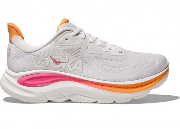 HOKA Women's Clifton 10 Road Running Shoes in White/Electric Rose - 1162031-WTLC