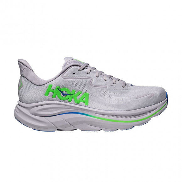 HOKA Clifton 10 2E Wide 'Ash Grey Neon Green' | Men's Size 10.5 - 1162032-AYNN