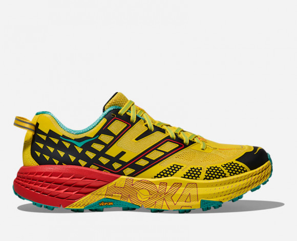 HOKA Speedgoat 2 Trail Shoes in Sour Lemon/Black - 1162710-SRLM