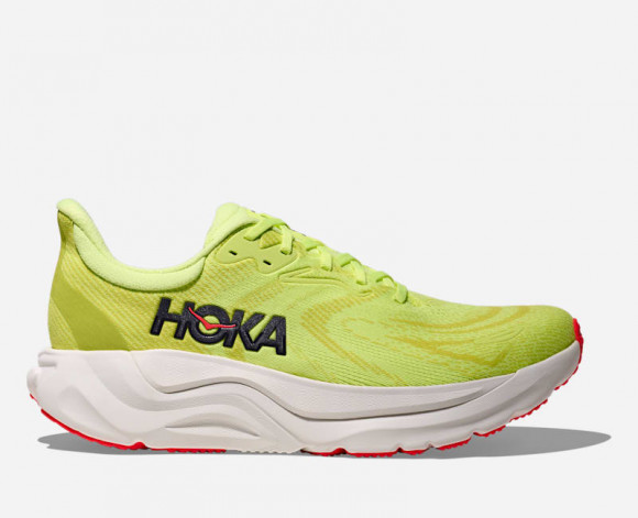 HOKA Men's Arahi 8 Road Running Shoes in Neon Yuzu/Neon Flame - 1168690-NZN