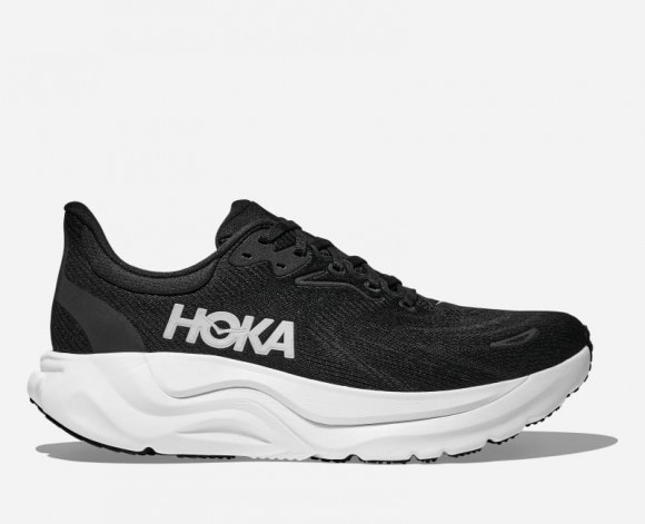 HOKA Women's Arahi 8 Road Running Shoes in Black/White - 1168691-BWHT