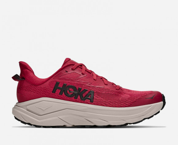 HOKA Men's Challenger 8 Road Running Shoes in Red Agate/River Rock Grey - 1168716-RRV