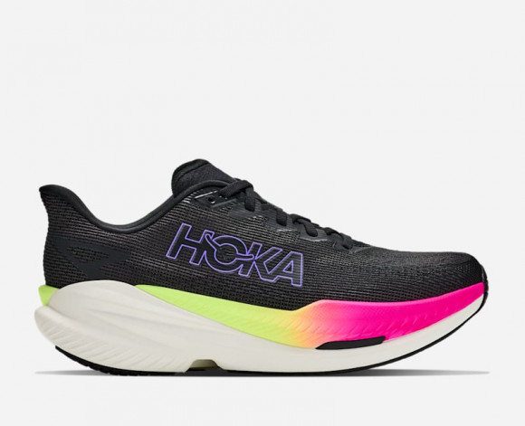 HOKA Men's Mach X 3 Road Running Shoes in Black/Neon Nebula - 1168720-BNNN