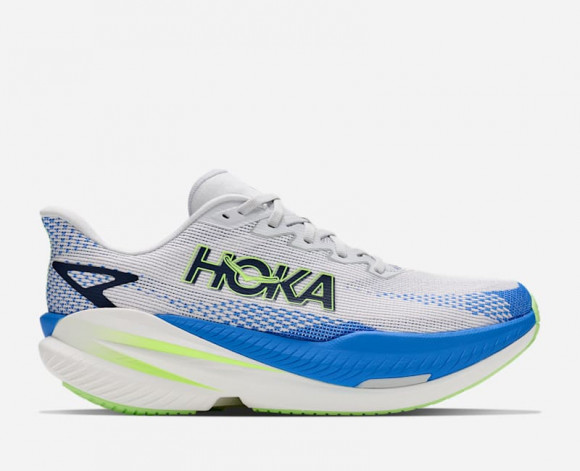 HOKA Men's Mach X 3 Road Running Shoes in Cosmic Grey/Virtual Blue - 1168720-CRYV