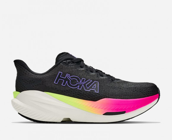 HOKA Women's Mach X 3 Road Running Shoes in Black/Neon Nebula - 1168721-BNNN