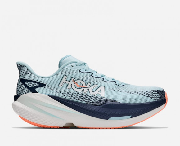 HOKA Women's Mach X 3 Road Running Shoes in Glimmering Blue/Varsity Navy - 1168721-GBLV