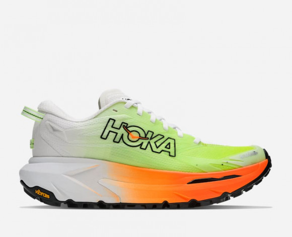HOKA Men's Mafate 5 Trail Shoes in Frost/Neon Tangerine - 1168722-FNTN