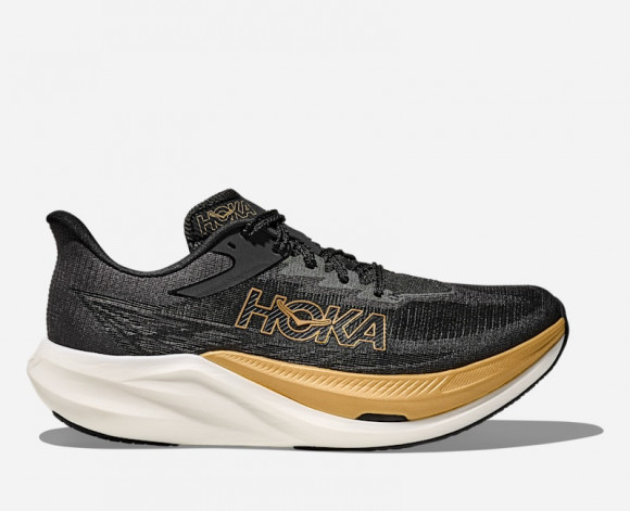 HOKA Rocket X 3 Race Shoes in Black/Gold - 1168724-BKGD