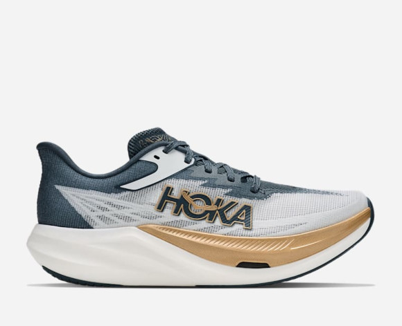 HOKA Rocket X 3 Chaussures en Frost/Faded Navy | Compétition - 1168724-FFD