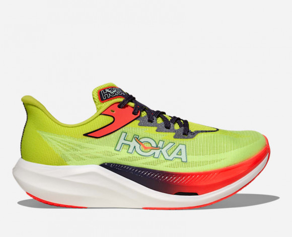 HOKA Rocket X 3 Race Shoes in Neon Yuzu/Squid Ink - 1168724-NZS