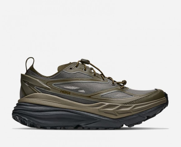 HOKA Stinson One7 Trail Shoes in Antique Olive/Black - 1168931-ALVB