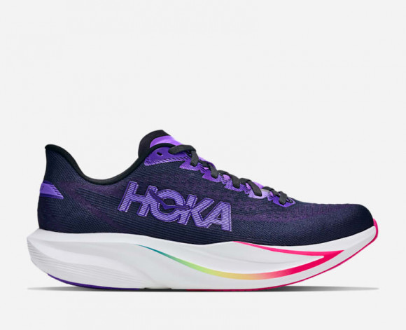 HOKA Men's Mach 7 Road Running Shoes in Carbon Black/Cosmic Purple - 1171904-CKCS
