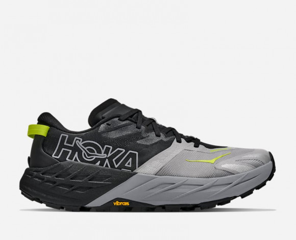 HOKA Men's Speedgoat 7 Trail Shoes in Black/Stellar Grey - 1171928-BLLR