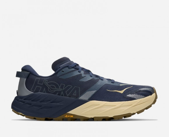 HOKA Men's Speedgoat 7 Trail Shoes in Varsity Navy/Barley Flour - 1171928-VRL
