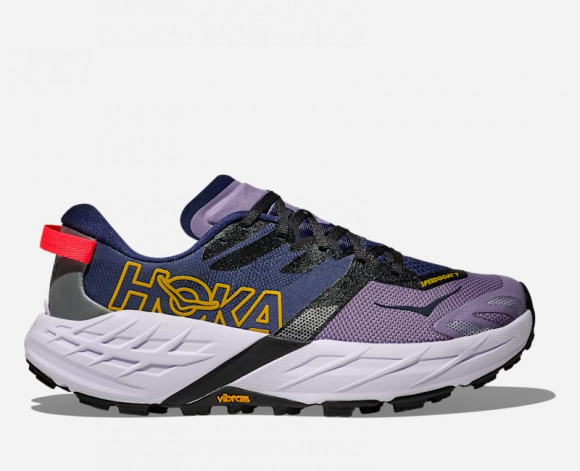 HOKA Women's Speedgoat 7 Trail Shoes in Berry Jam/Starlight Glow - 1171929-BMS