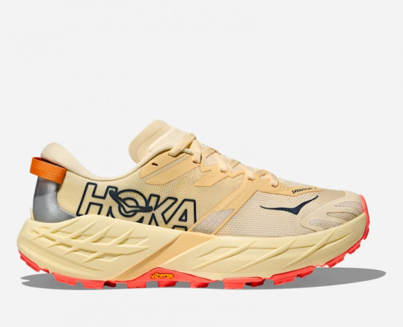 HOKA Women's Speedgoat 7 Trail Shoes in Vintage Yellow/Neon Flame - 1171929-VWN